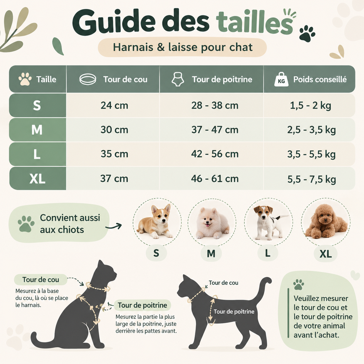 Harnais & laisse pour chat Mimi Wild
